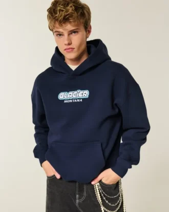 Boxy Glacier Montana Graphic Hoodie