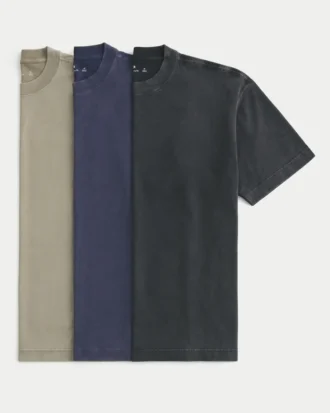 Boxy Heavyweight Washed Crew T-Shirt 3er-Pack