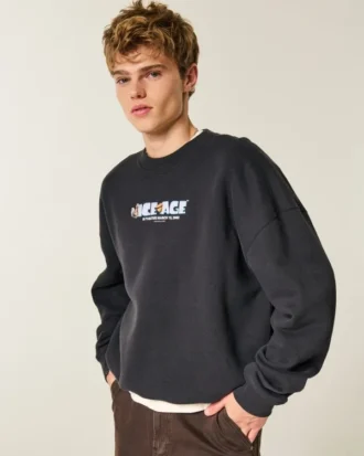 Boxy Ice Age Graphic Crew Sweatshirt Boxy Ice Age Graphic Crew Sweatshirt