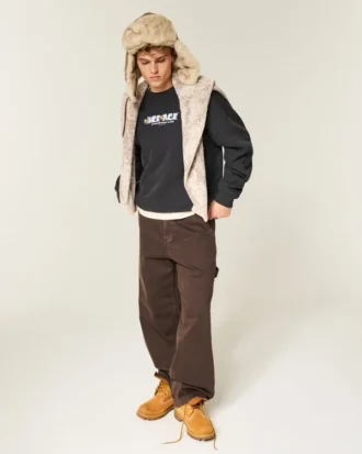 Boxy Ice Age Graphic Crew Sweatshirt Boxy Ice Age Graphic Crew Sweatshirt