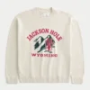 Boxy Jackson Hole Graphic Crew Sweater