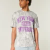 Boxy New York University Graphic Camo Tee