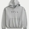 Boxy No Fear Graphic Hoodie