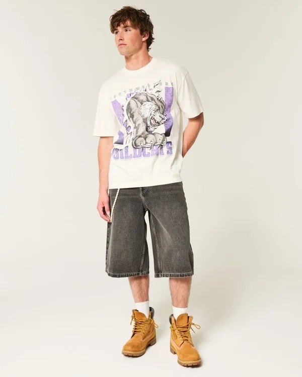 Boxy Northwestern University Wildcats Grafik-T-Shirt Boxy Northwestern University Wildcats Grafik-T-Shirt