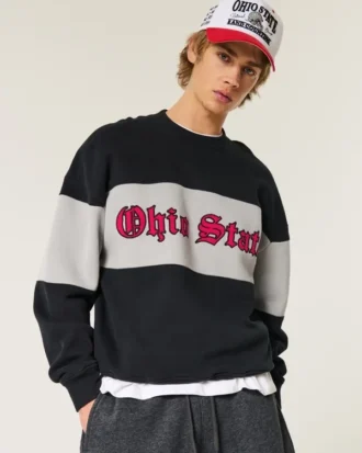 Boxy Ohio State Graphic Crew Sweatshirt