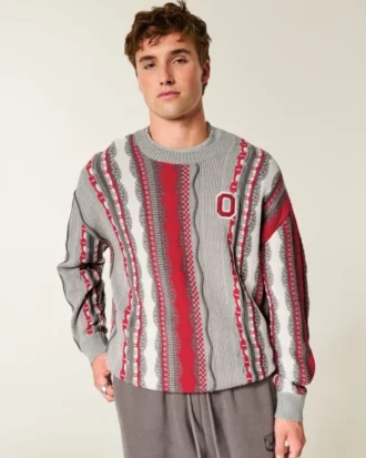 Boxy Ohio State University Buckeyes Crew-Pullover mit Grafik