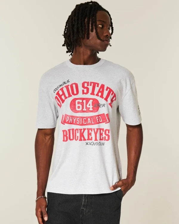 Boxy Ohio State University Buckeyes Grafik-T-Shirt Boxy Ohio State University Buckeyes Grafik-T-Shirt