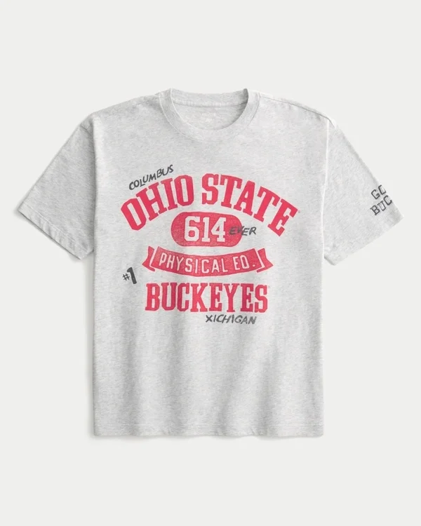 Boxy Ohio State University Buckeyes Grafik-T-Shirt Boxy Ohio State University Buckeyes Grafik-T-Shirt
