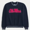 Boxy Ole Miss Graphic Crew Sweatshirt