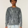 Boxy Pattern Crew Sweater Boxy Pattern Crew Sweater