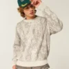 Boxy Pattern Crew Sweater Boxy Pattern Crew Sweater