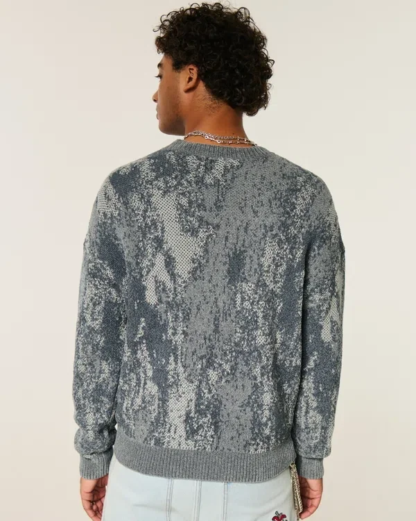 Boxy Pattern Crew Sweater Boxy Pattern Crew Sweater