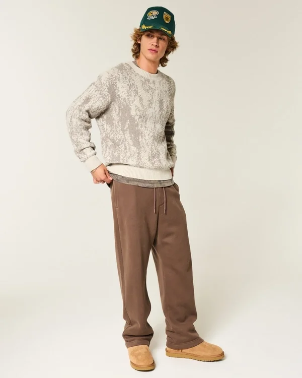 Boxy Pattern Crew Sweater Boxy Pattern Crew Sweater