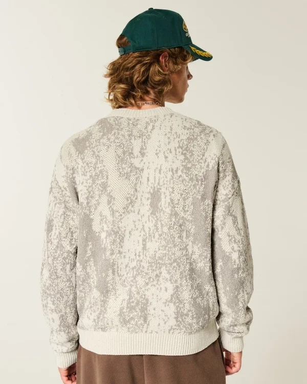 Boxy Pattern Crew Sweater Boxy Pattern Crew Sweater