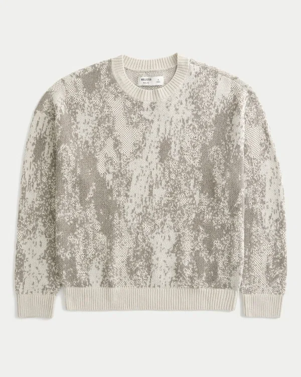 Boxy Pattern Crew Sweater Boxy Pattern Crew Sweater