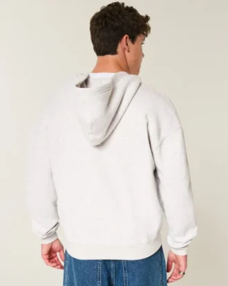 Boxy Providence Rhode Island Graphic Zip-Up Hoodie