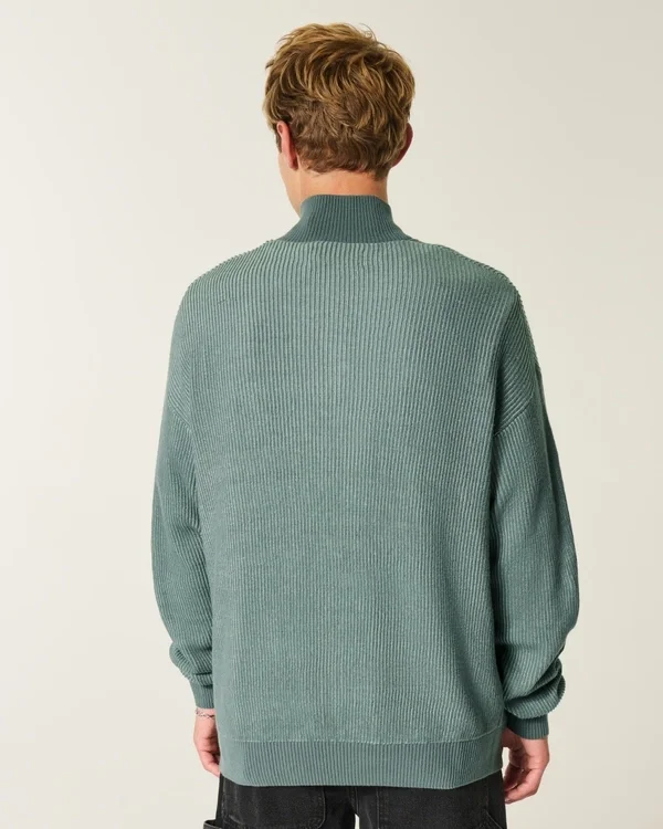 Boxy-Pullover mit Viertelreißverschluss Boxy-Pullover mit Viertelreißverschluss