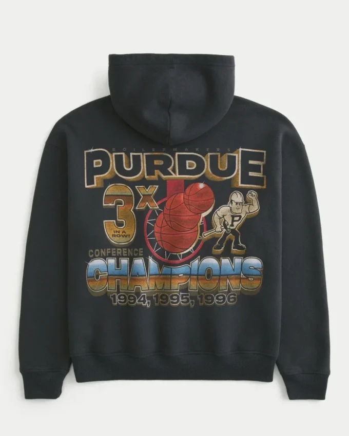 Boxy Purdue University Graphic Hoodie Boxy Purdue University Graphic Hoodie