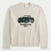 Boxy Racing Graphic Crew Sweater