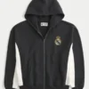 Boxy Real Madrid CF Grafik-Kapuzenjacke mit Reißverschluss Boxy Real Madrid CF Grafik-Kapuzenjacke mit Reißverschluss