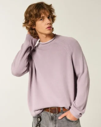 Boxy Roll-Neck Crew Sweater