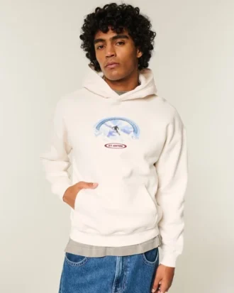 Boxy St. Anton Ski Graphic Hoodie