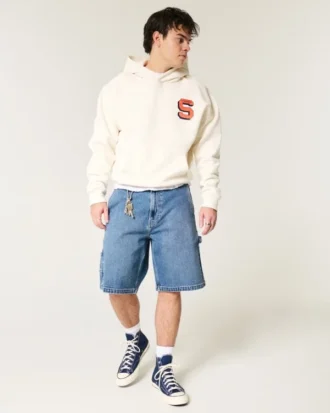 Boxy Syracuse Basketball Graphic Hoodie