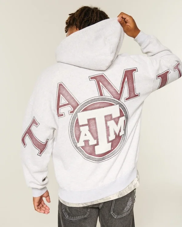 Boxy Texas A&M University Aggies Grafik-Kapuzenjacke mit Reißverschluss Boxy Texas A&M University Aggies Grafik-Kapuzenjacke mit Reißverschluss