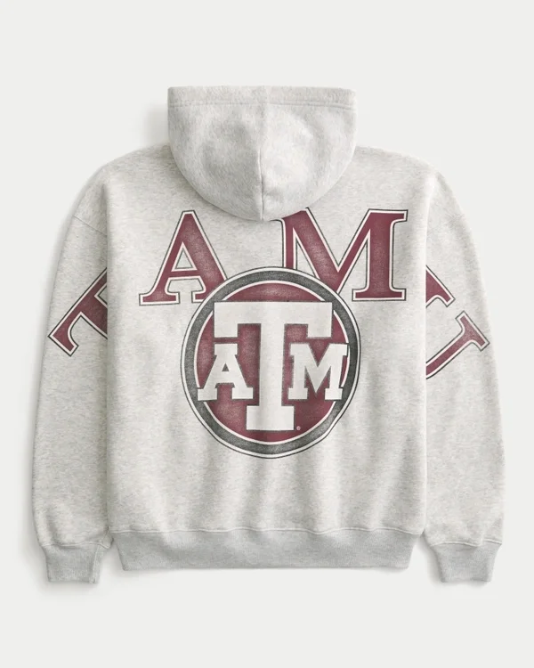 Boxy Texas A&M University Aggies Grafik-Kapuzenjacke mit Reißverschluss Boxy Texas A&M University Aggies Grafik-Kapuzenjacke mit Reißverschluss