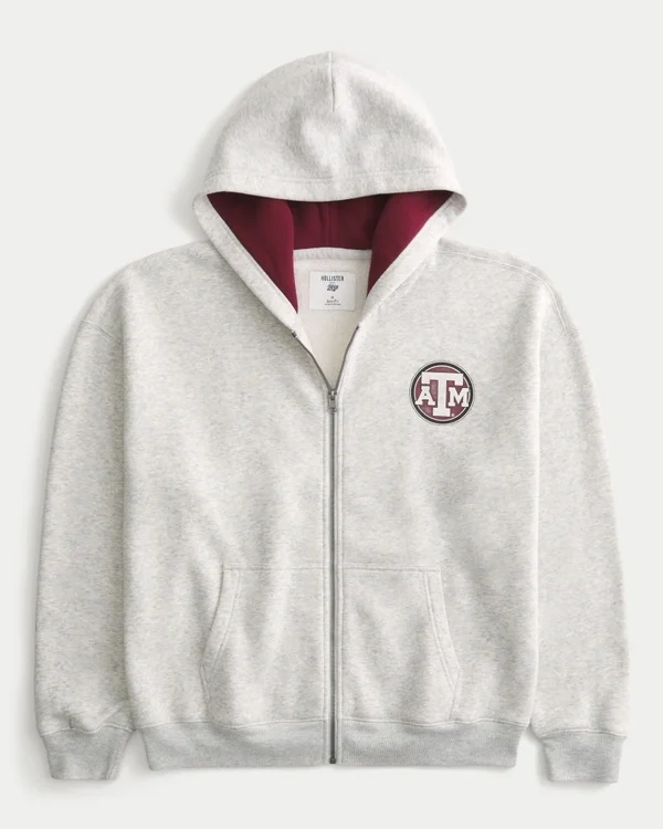 Boxy Texas A&M University Aggies Grafik-Kapuzenjacke mit Reißverschluss Boxy Texas A&M University Aggies Grafik-Kapuzenjacke mit Reißverschluss