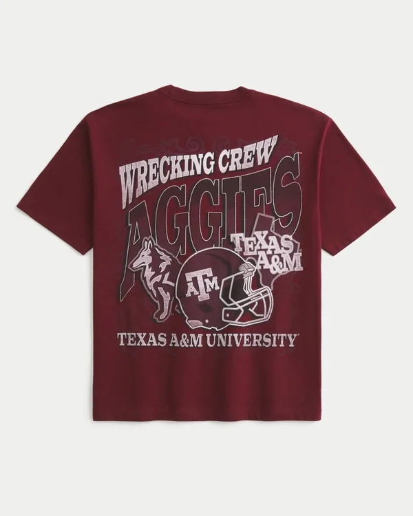 Boxy Texas A&M University Aggies Grafik-T-Shirt Boxy Texas A&M University Aggies Grafik-T-Shirt