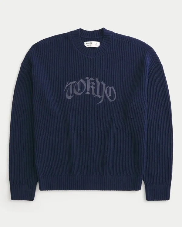 Boxy Tokyo Graphic Crew Sweater Boxy Tokyo Graphic Crew Sweater