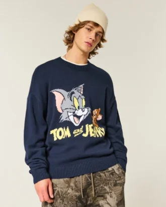 Boxy Tom und Jerry Grafik-Pullover Boxy Tom und Jerry Grafik-Pullover