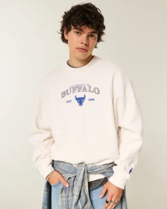 Boxy University at Buffalo Bulls Graphic Crew Sweatshirt