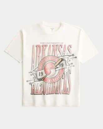 Boxy University of Arkansas Razorbacks Grafik-T-Shirt