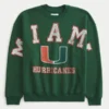 Boxy University of Miami Hurricanes Graphic Crew Sweatshirt Boxy University of Miami Hurricanes Graphic Crew Sweatshirt