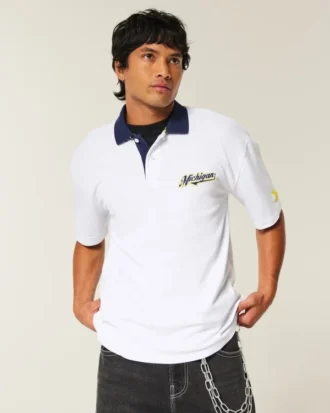 Boxy University of Michigan Wolverines Grafik-Polo