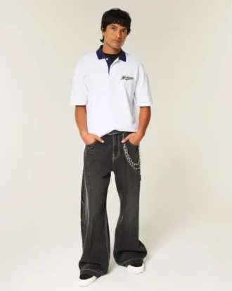 Boxy University of Michigan Wolverines Grafik-Polo