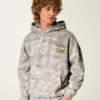 Boxy University of Michigan Wolverines Graphic Camo Hoodie