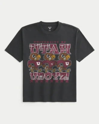 Boxy University of Utah Utes Graphic Tee