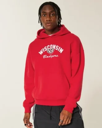 Boxy University of Wisconsin Badgers Grafik-Hoodie