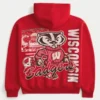 Boxy University of Wisconsin Badgers Grafik-Hoodie