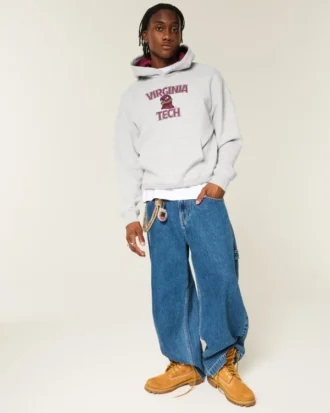 Boxy Virginia Tech Hokies Grafik-Hoodie