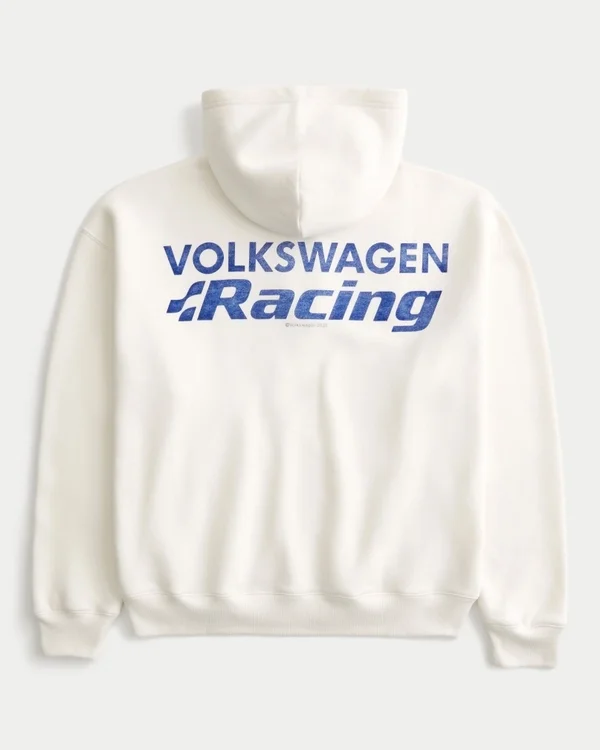 Boxy Volkswagen Racing Graphic Zip-Up Hoodie Boxy Volkswagen Racing Graphic Zip-Up Hoodie