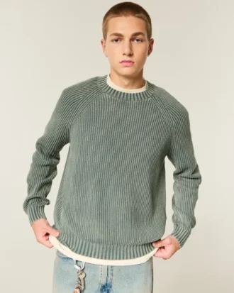 Boxy Washed Crew Sweater