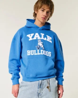 Boxy Yale Bulldogs Grafik-Hoodie