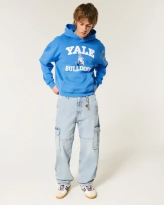 Boxy Yale Bulldogs Grafik-Hoodie