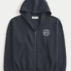 Boxy Zip-Up Ford Graphic Hoodie Boxy Zip-Up Ford Graphic Hoodie