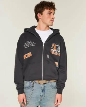 Boxy Zip-Up University of Tennessee Volunteers Graphic Hoodie