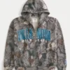 Boxy Zip-Up Villanova Wildcats Graphic Camo Hoodie